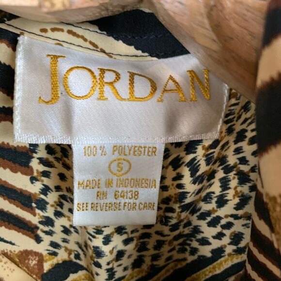Jordan 90s Mixed Animal Print Blouse Sz Small - Picture 8 of 10